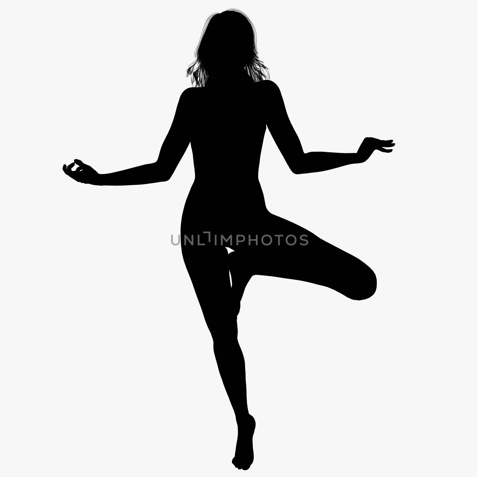 Silhouette of a posing girl