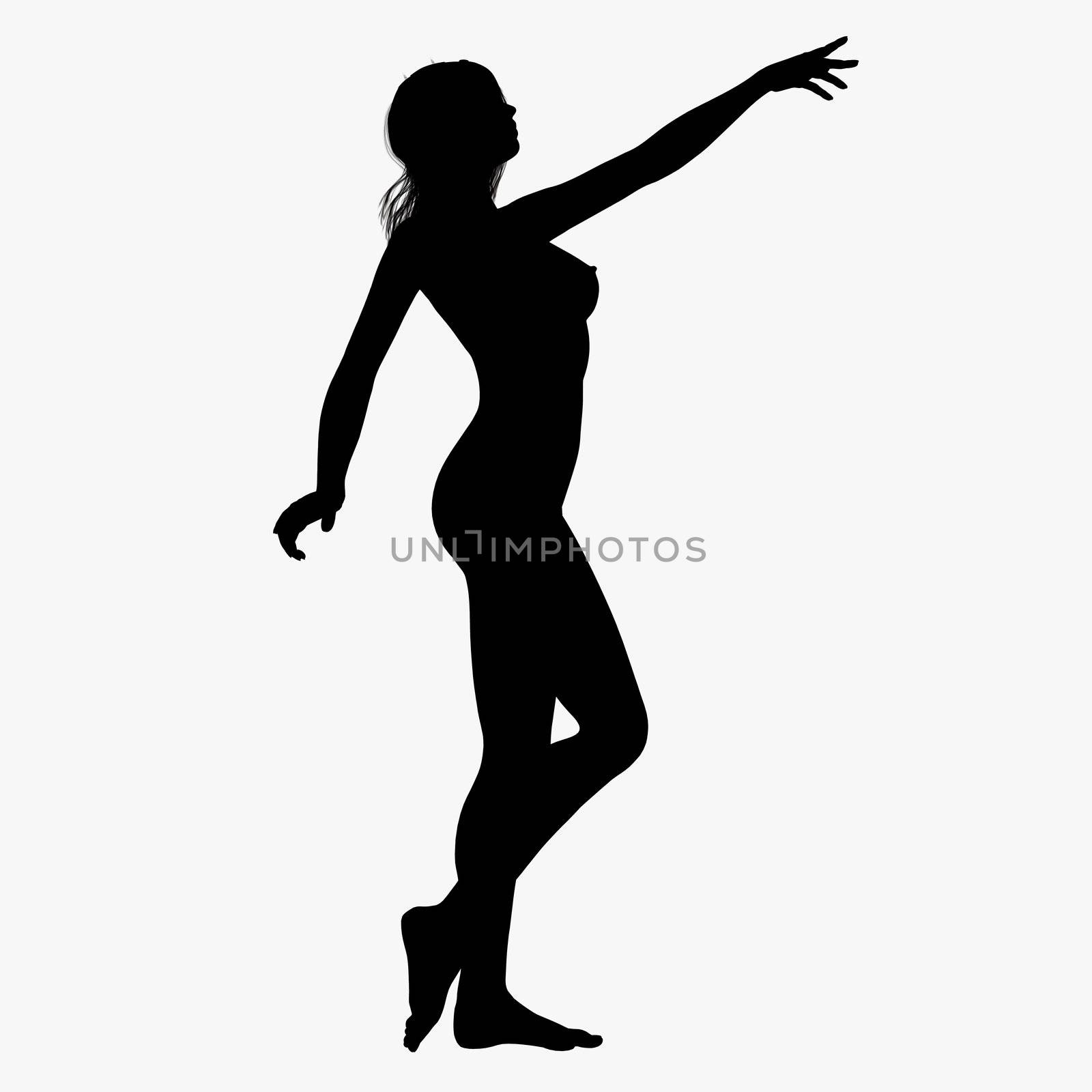 Silhouette of a posing girl