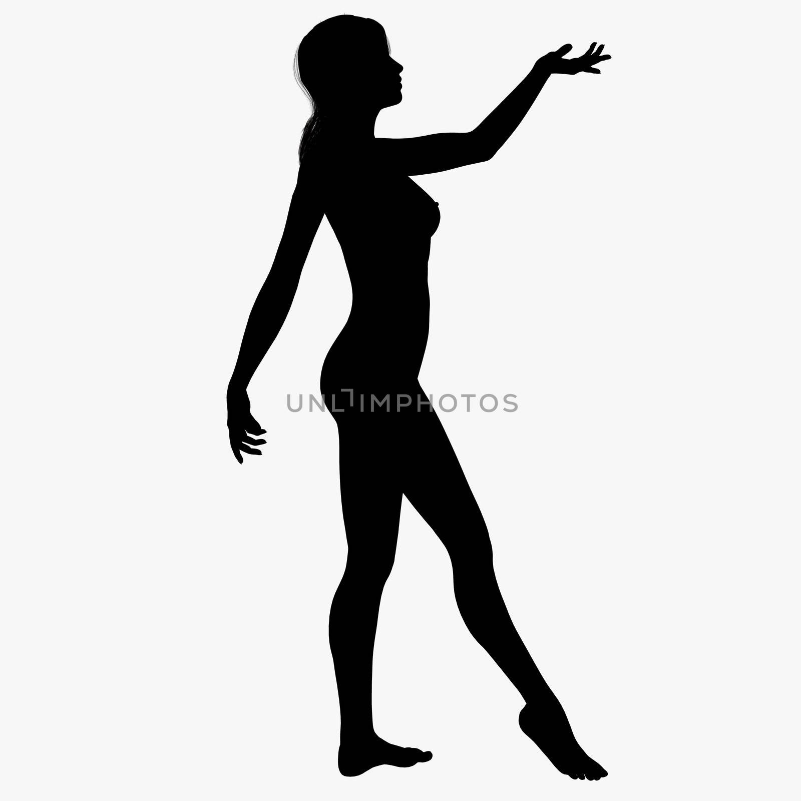 Silhouette of a posing girl