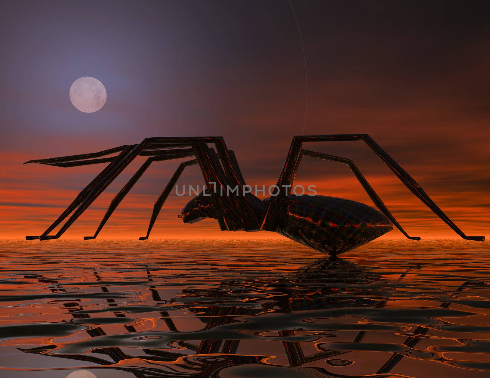 Digital visualization of an alien spider