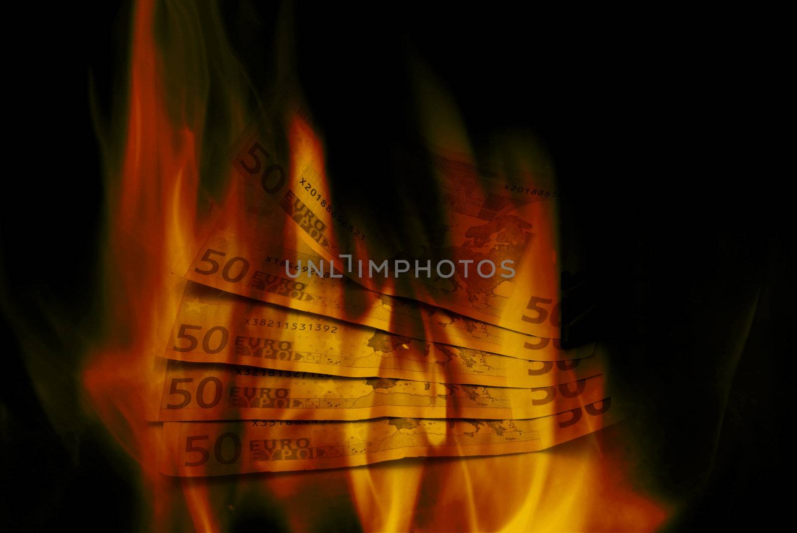 Visualization of burning euros