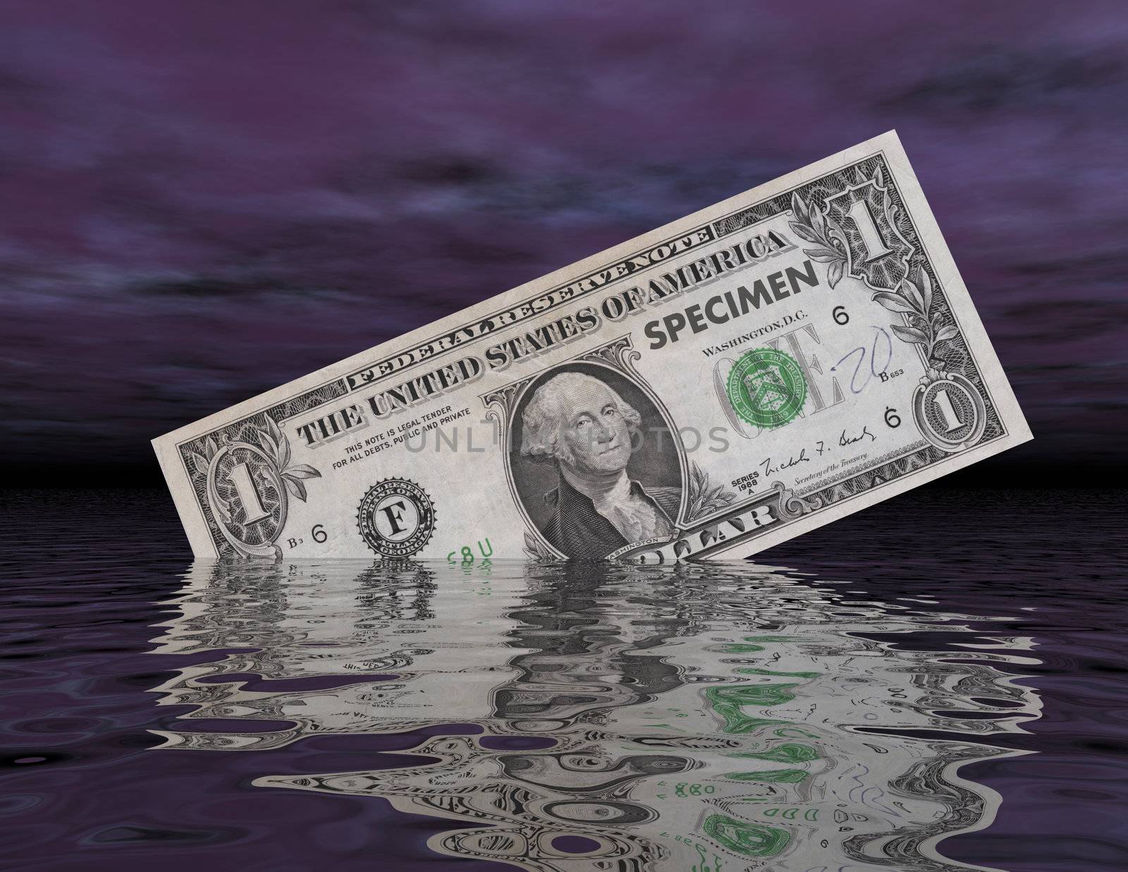 Digital visualization of a dollar bill