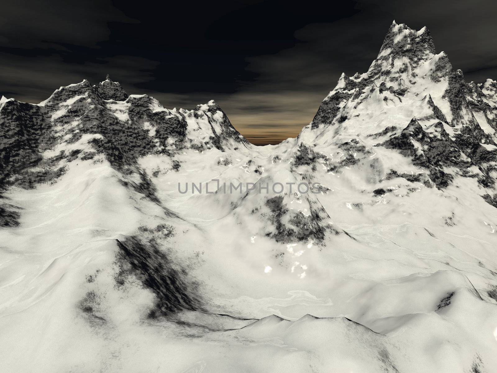 Digital generated surreaistic lanscape scene