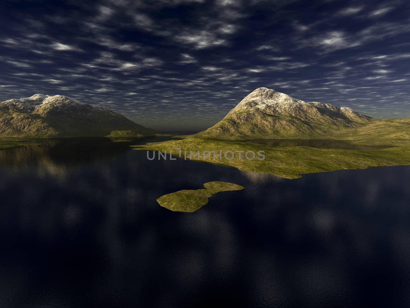 Digital generated surreaistic lanscape scene