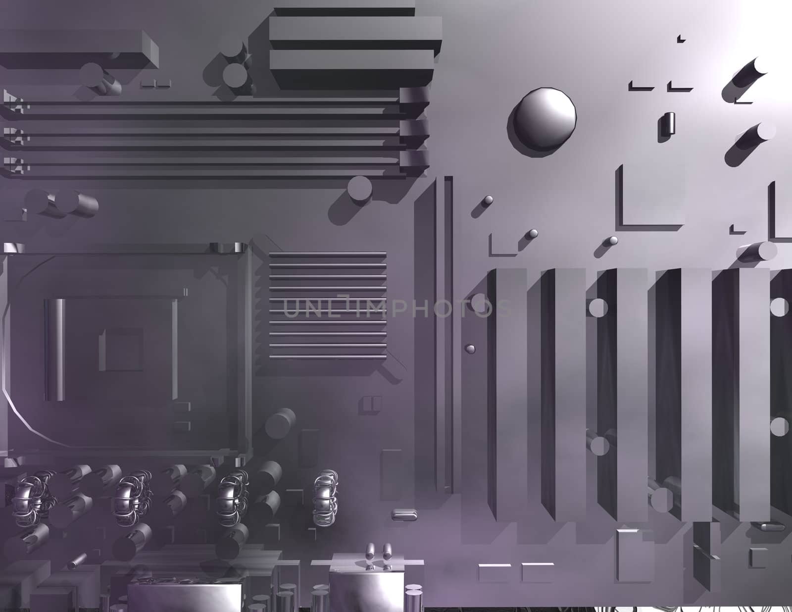 digital rendering of a mainboard