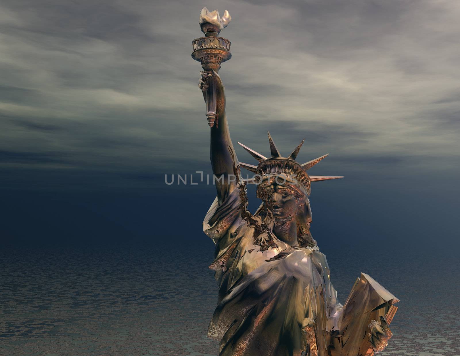 digital rendering of the statue of liberty