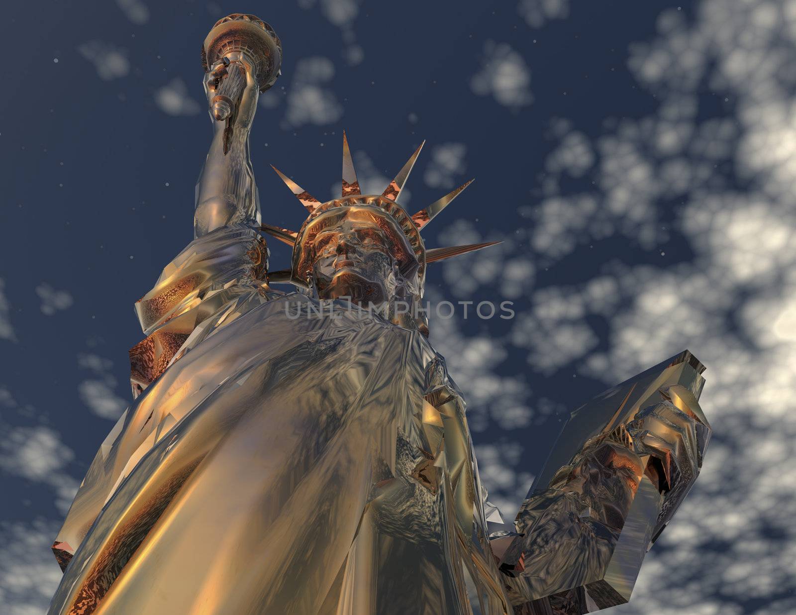 digital rendering of the statue of liberty
