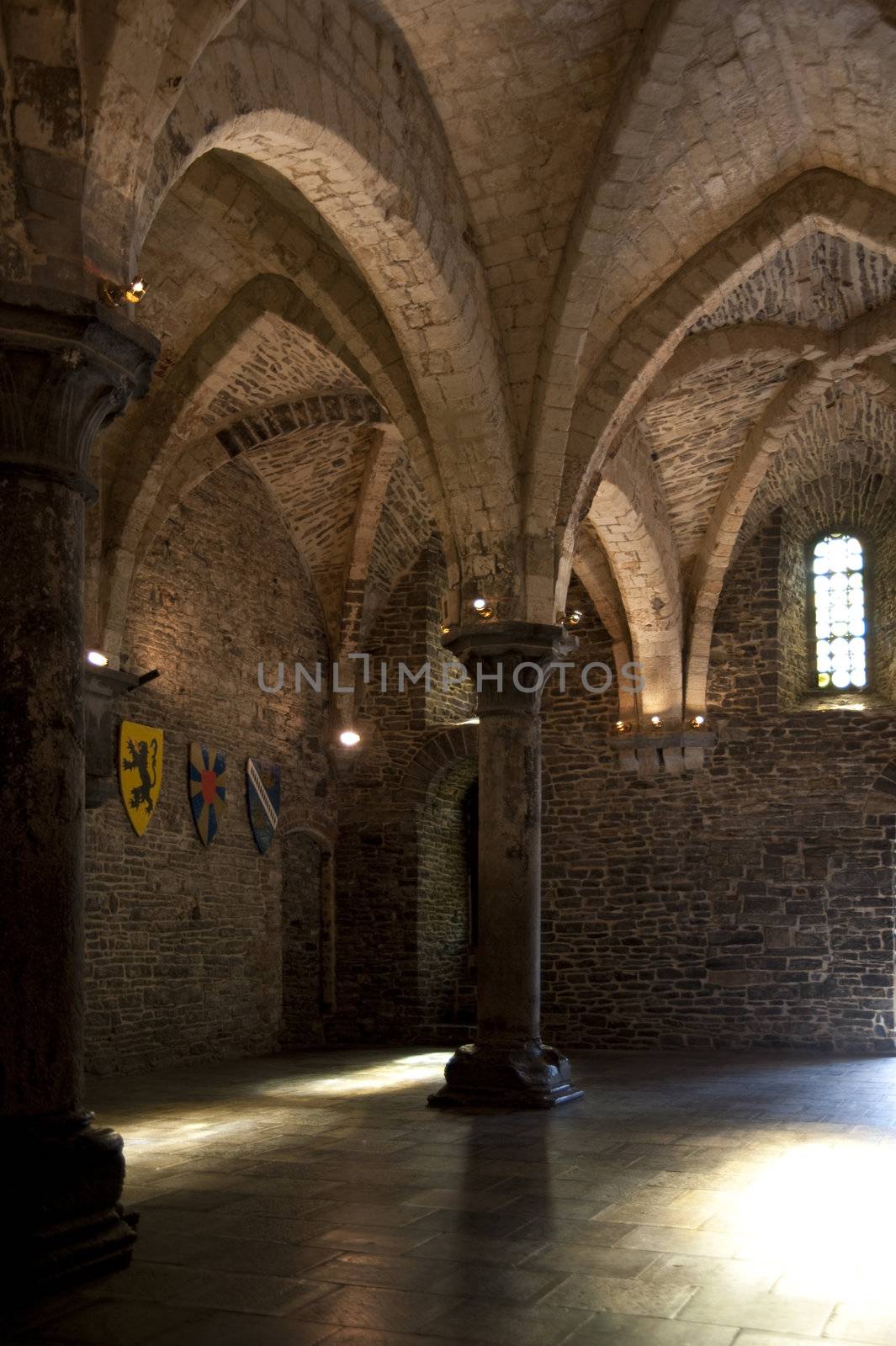 castle gravensteen in the old town of ghent, belgium