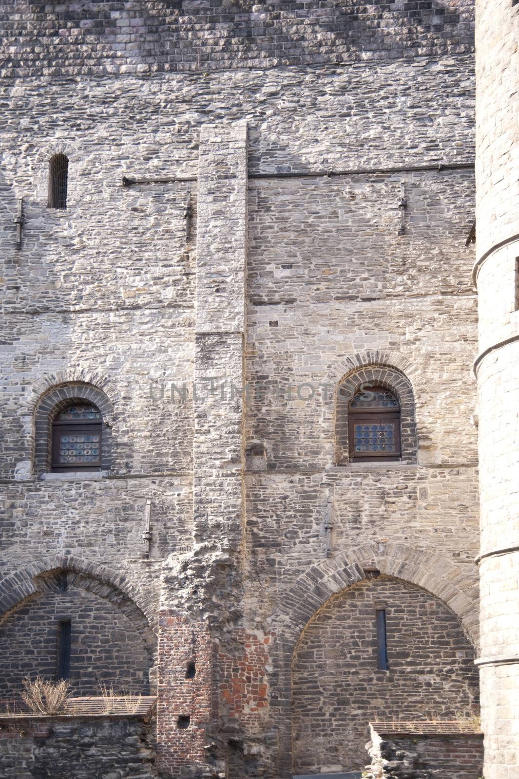 castle gravensteen in the old town of ghent, belgium
