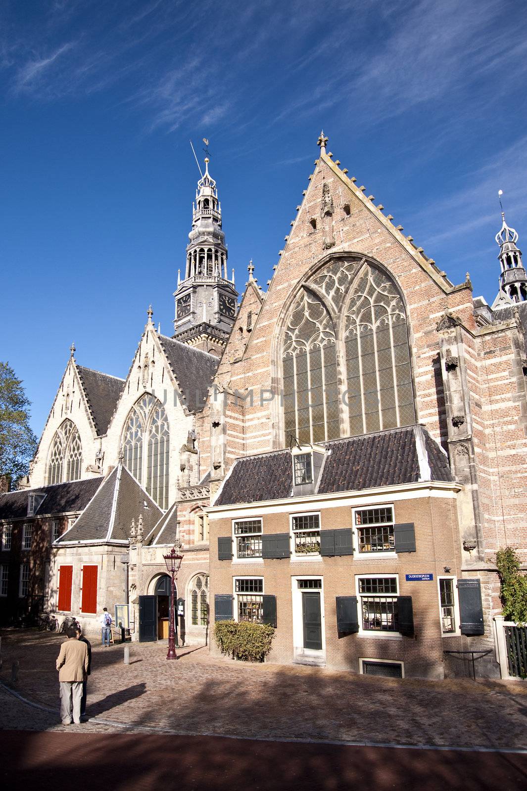 scene in the old town of amsterdam, netherlands