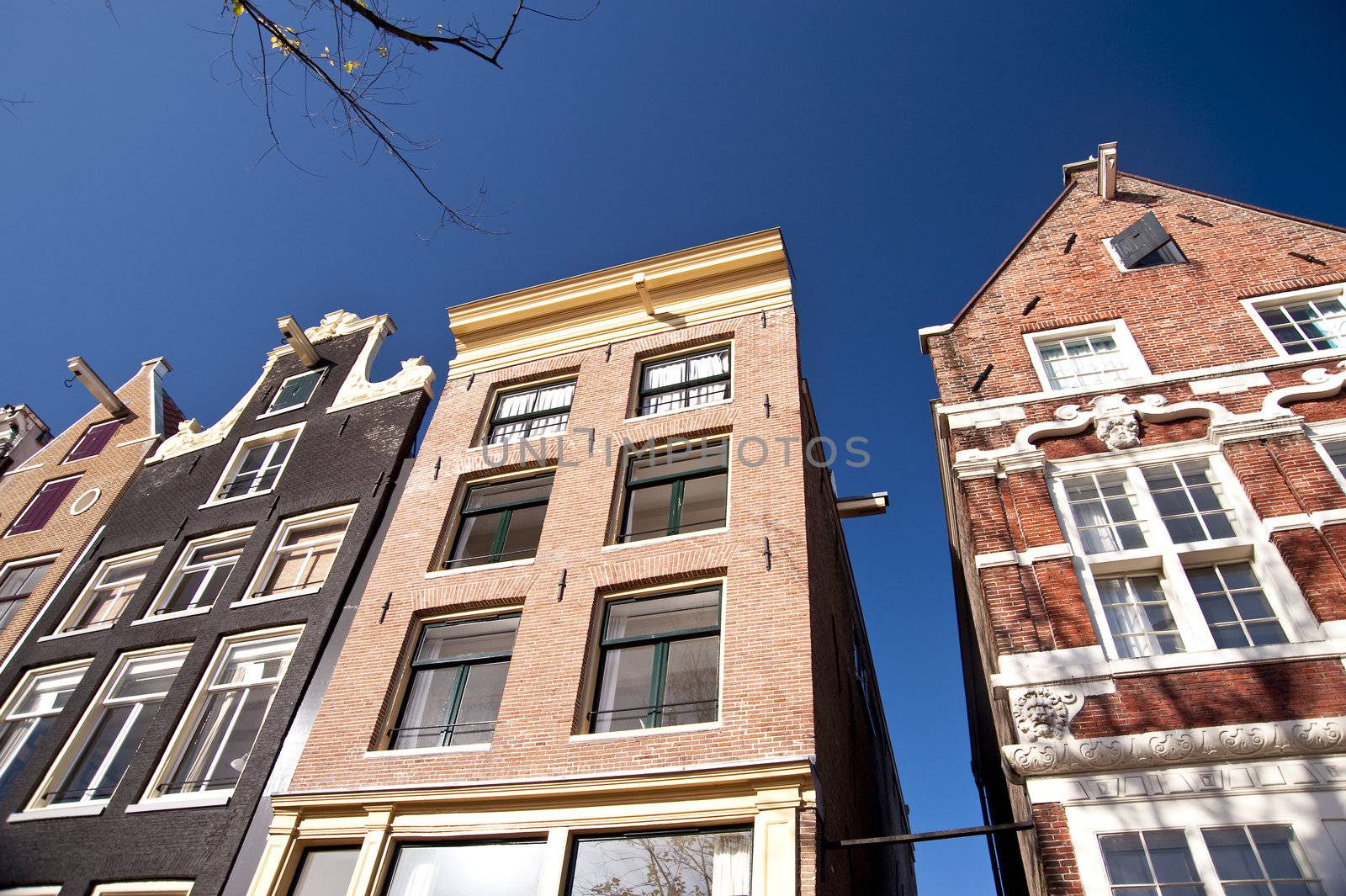 scene in the old town of amsterdam, netherlands