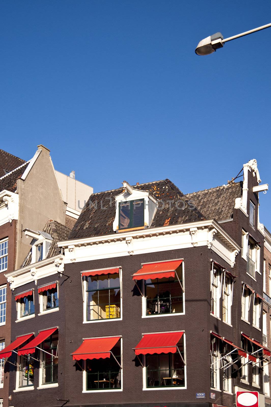 scene in the old town of amsterdam, netherlands