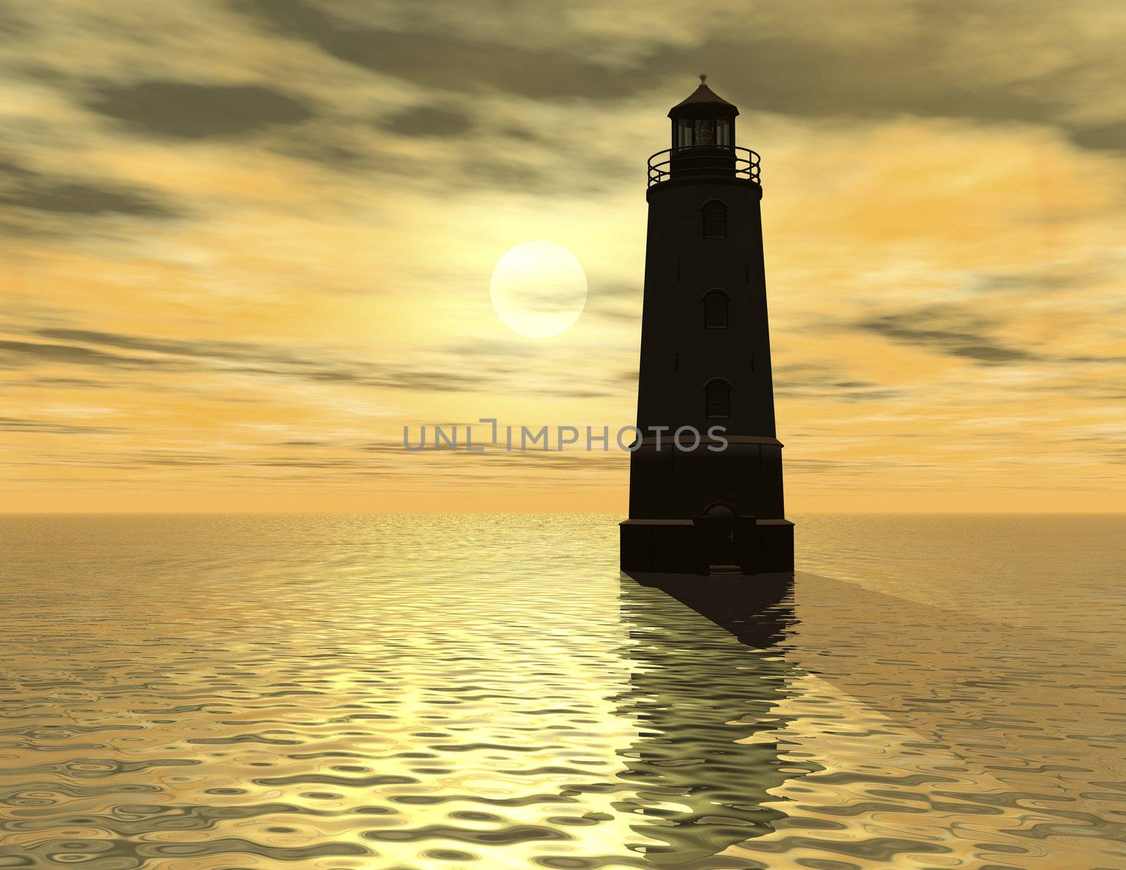 digital rendering of a lighthouse