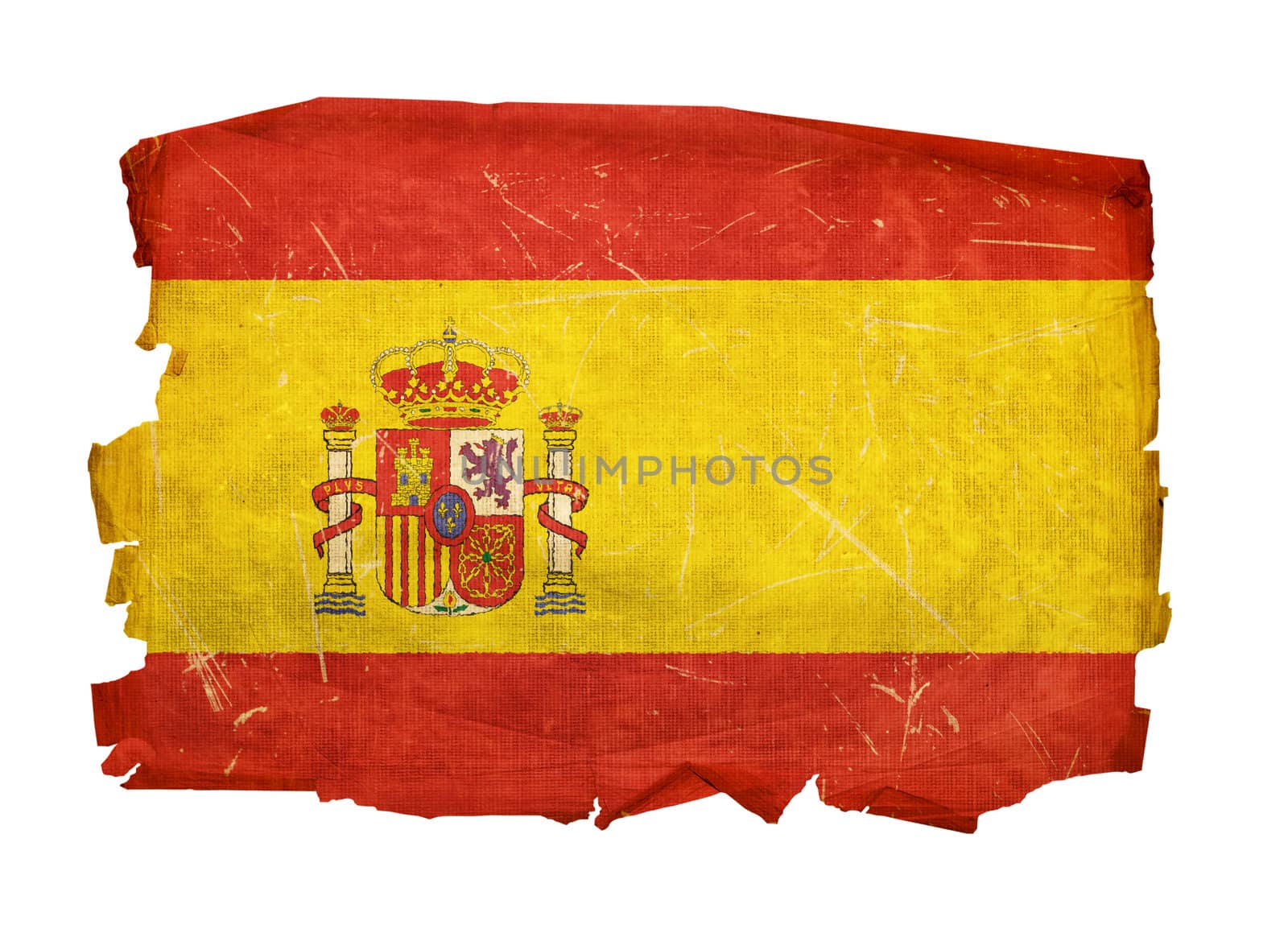 Spain Flag old, isolated on white background by zeffss