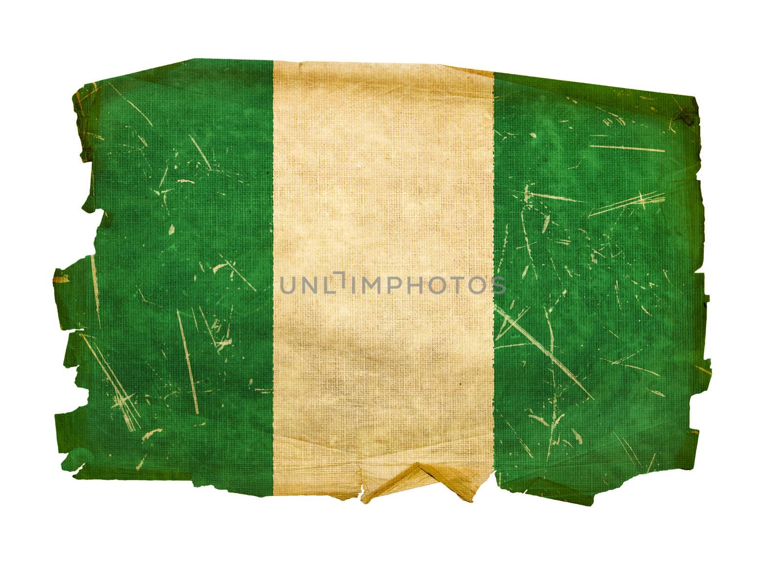 Nigeria Flag old, isolated on white background. by zeffss