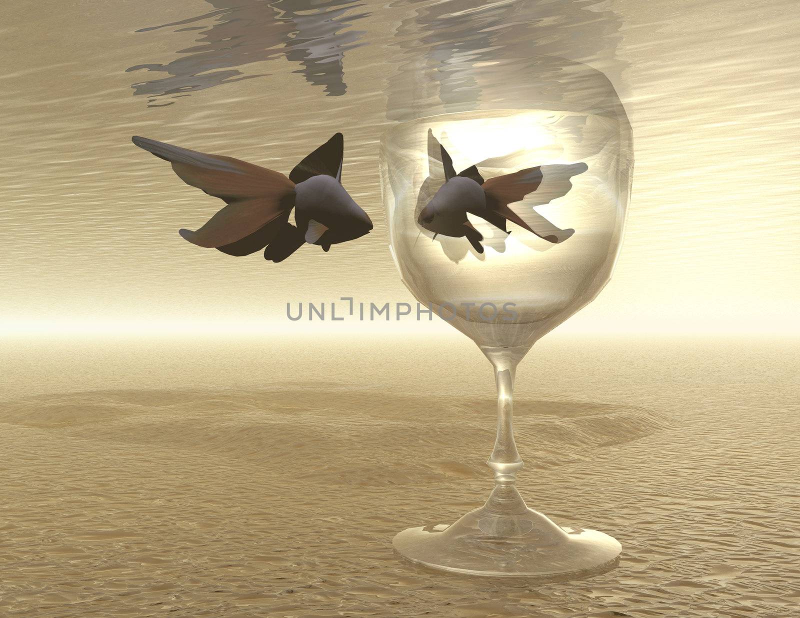 digital composition of fishes