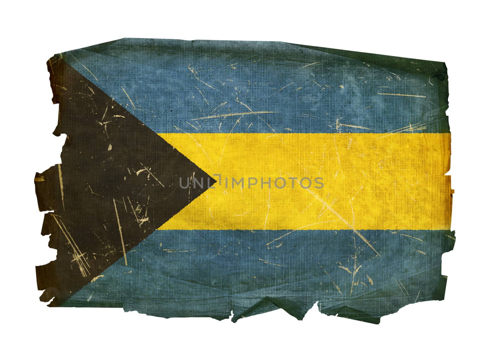 Bahamas Flag old, isolated on white background. by zeffss