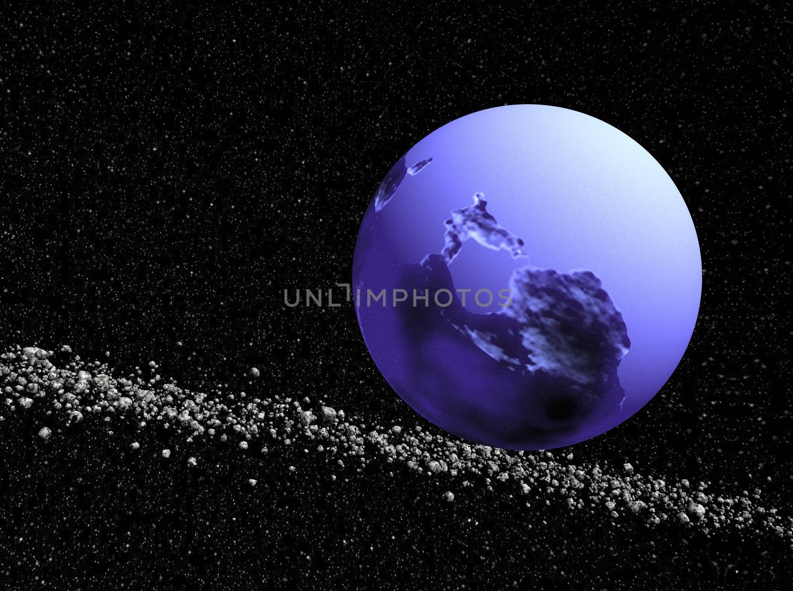 digital rendering of a space scene