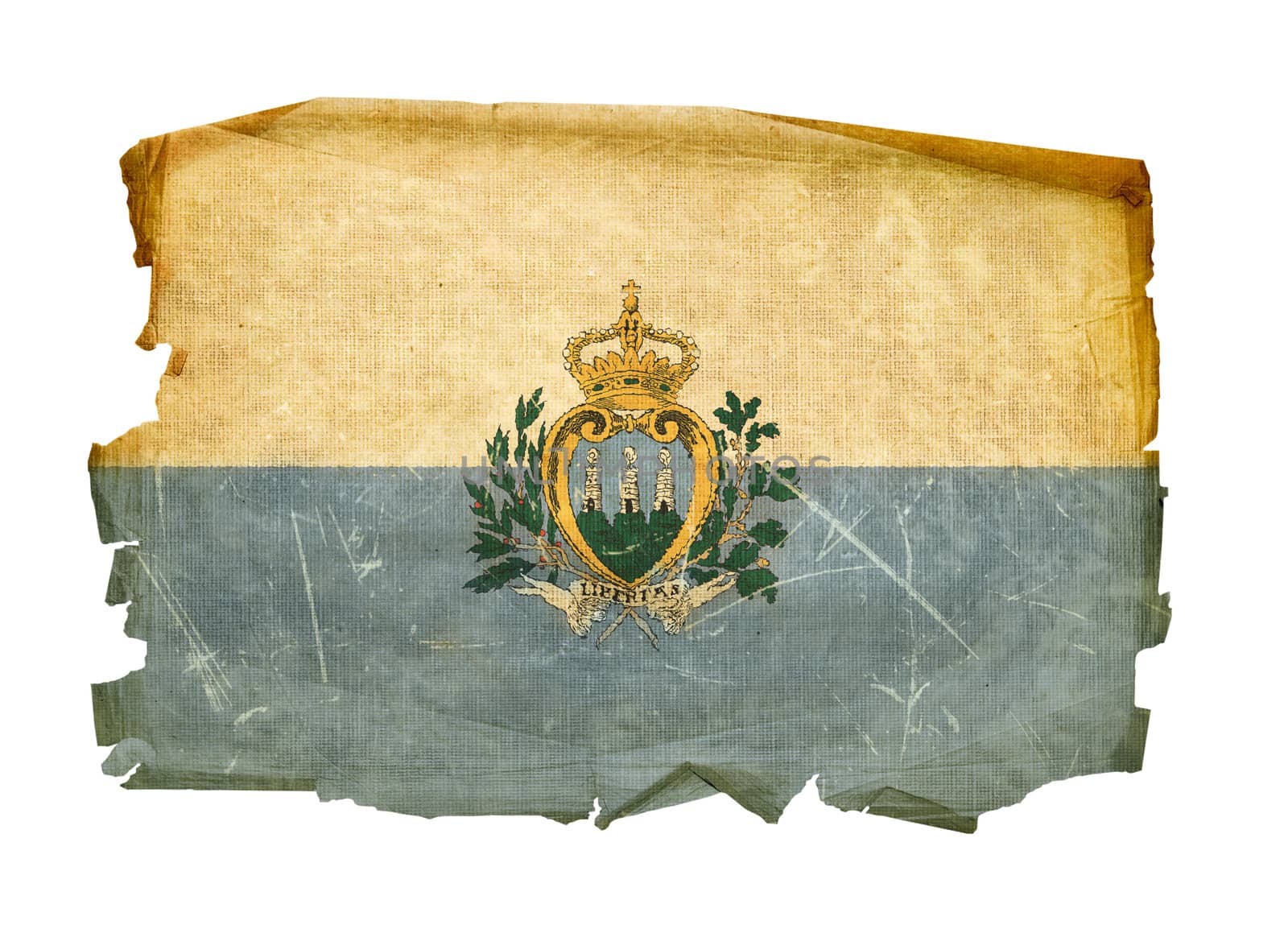 San Marino Flag old, isolated on white background. by zeffss