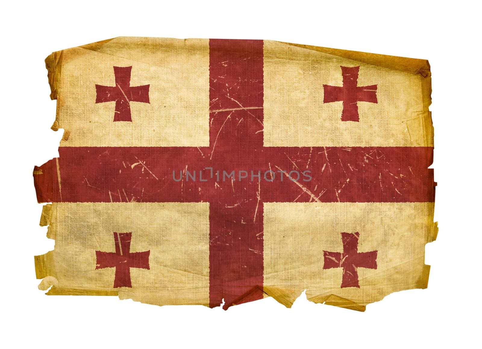 Georgia Flag old, isolated on white background. by zeffss