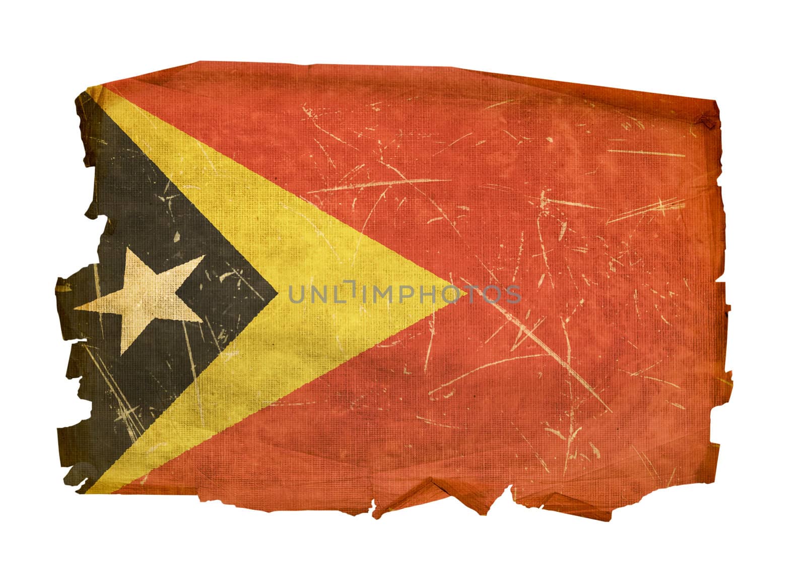 East Timor Flag old, isolated on white background. by zeffss