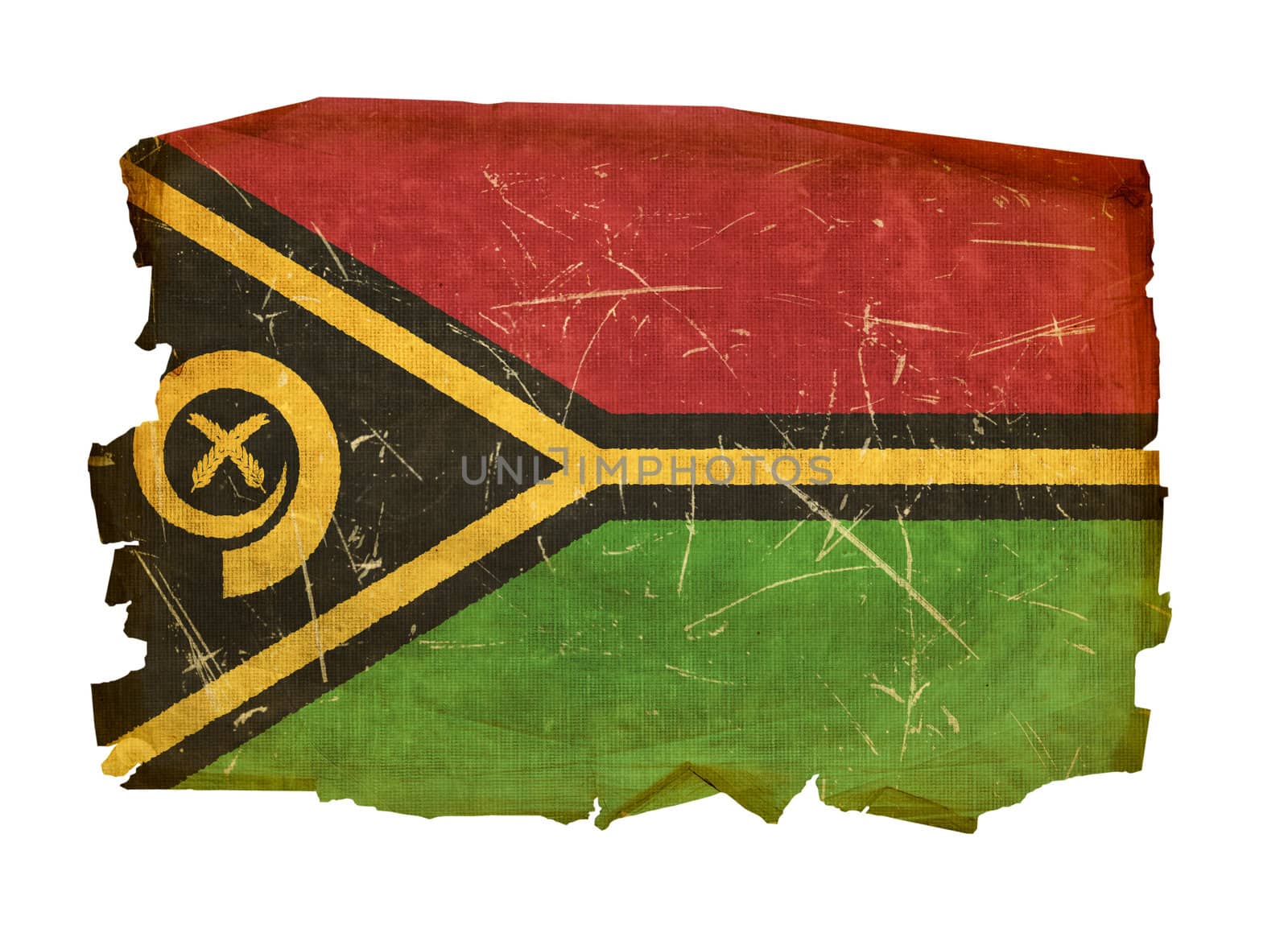 Vanuatu Flag old, isolated on white background. by zeffss