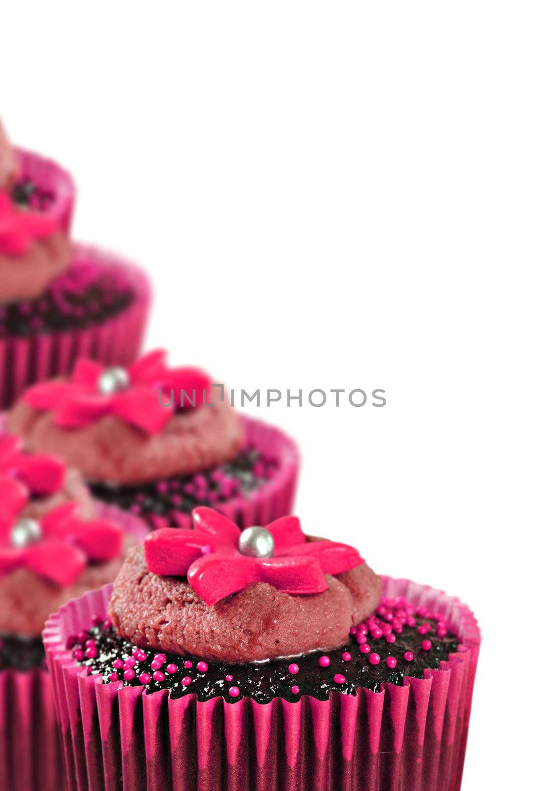 Lovely chocolate cupcakes decorated in pink by tish1