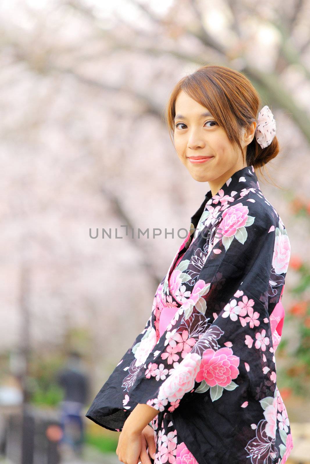 young girl in japan kimino dress