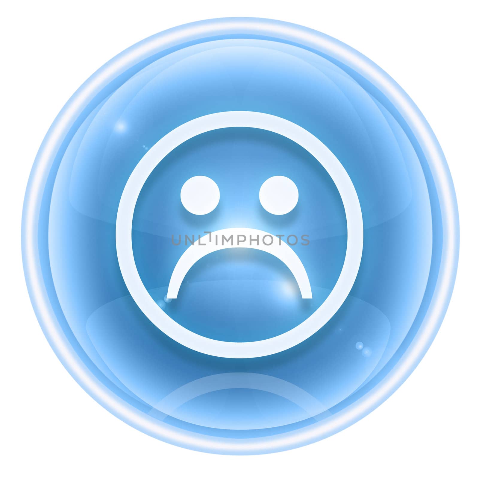 Smiley icon dissatisfied ice, isolated on white background. by zeffss