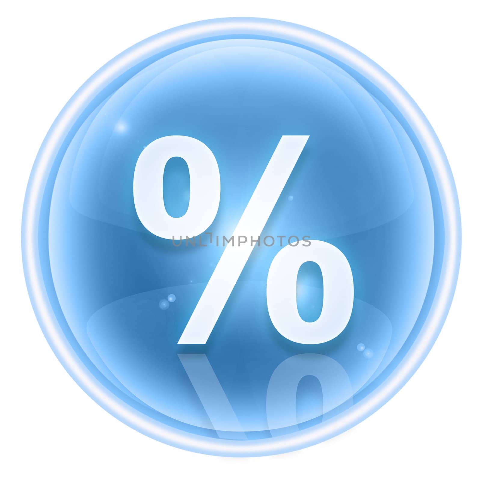 percent icon ice, isolated on white background