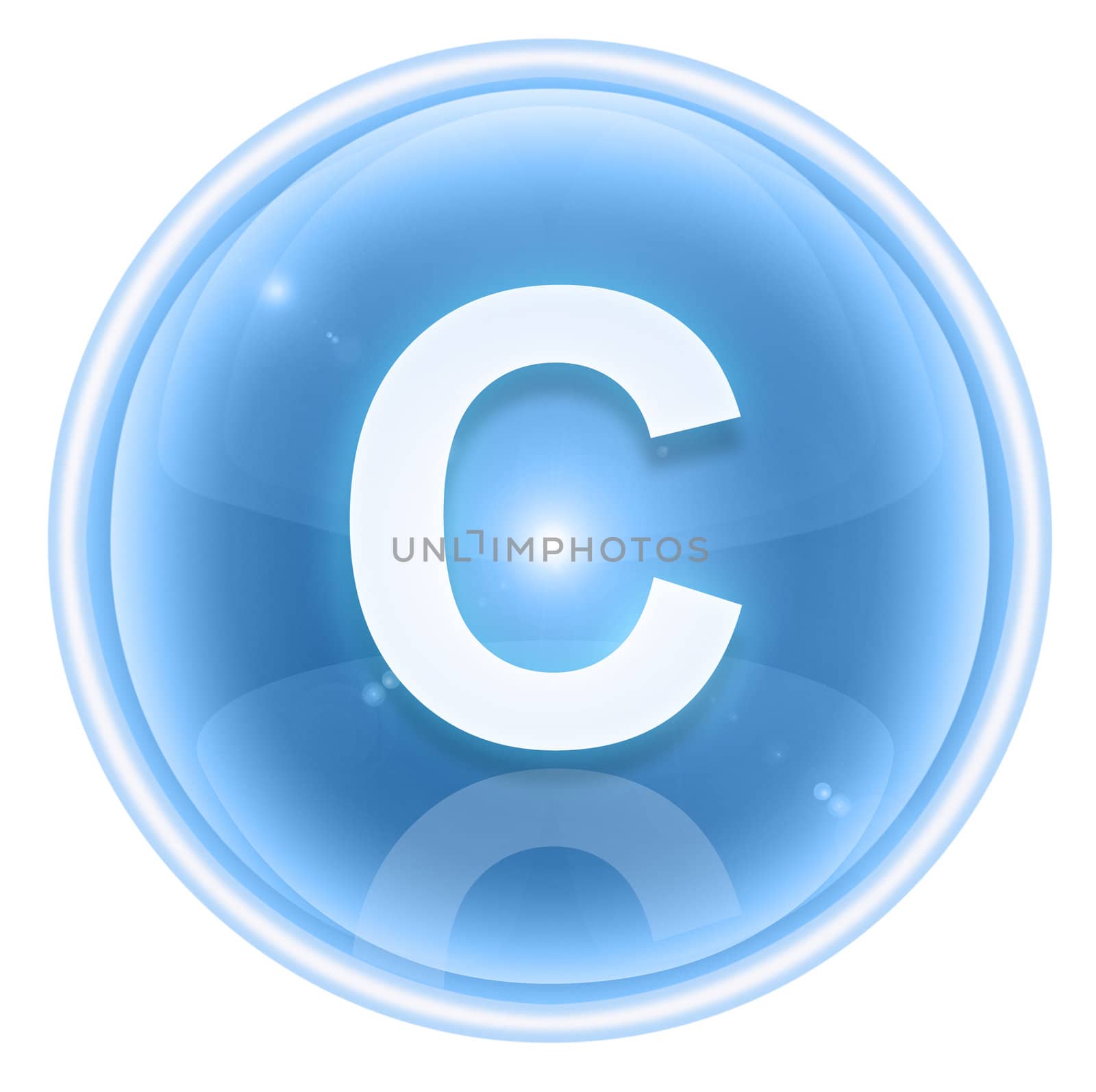 Ice font icon. Letter C, isolated on white background by zeffss