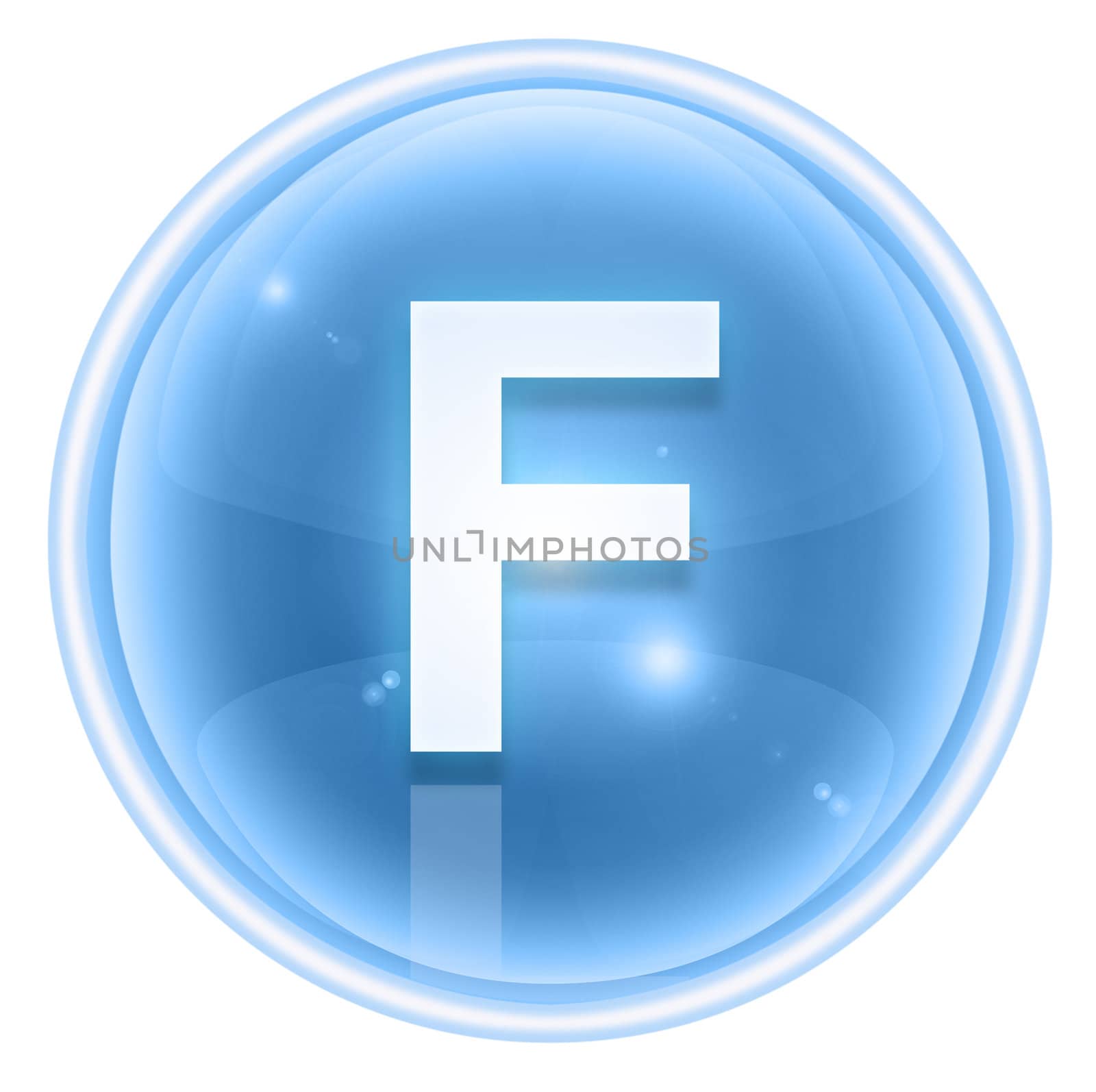 Ice font icon. Letter F, isolated on white background by zeffss