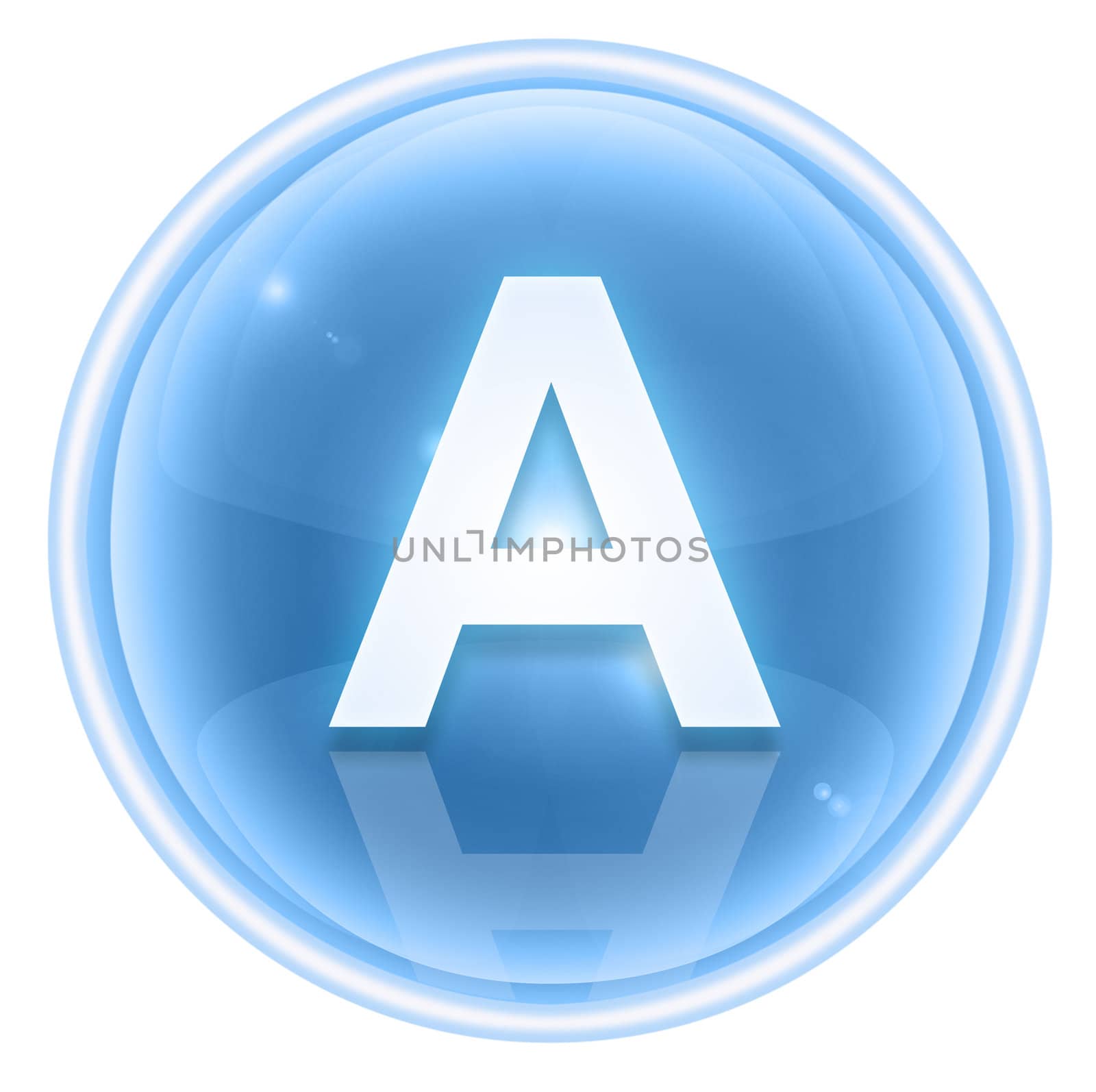 Ice font icon. Letter A, isolated on white background by zeffss