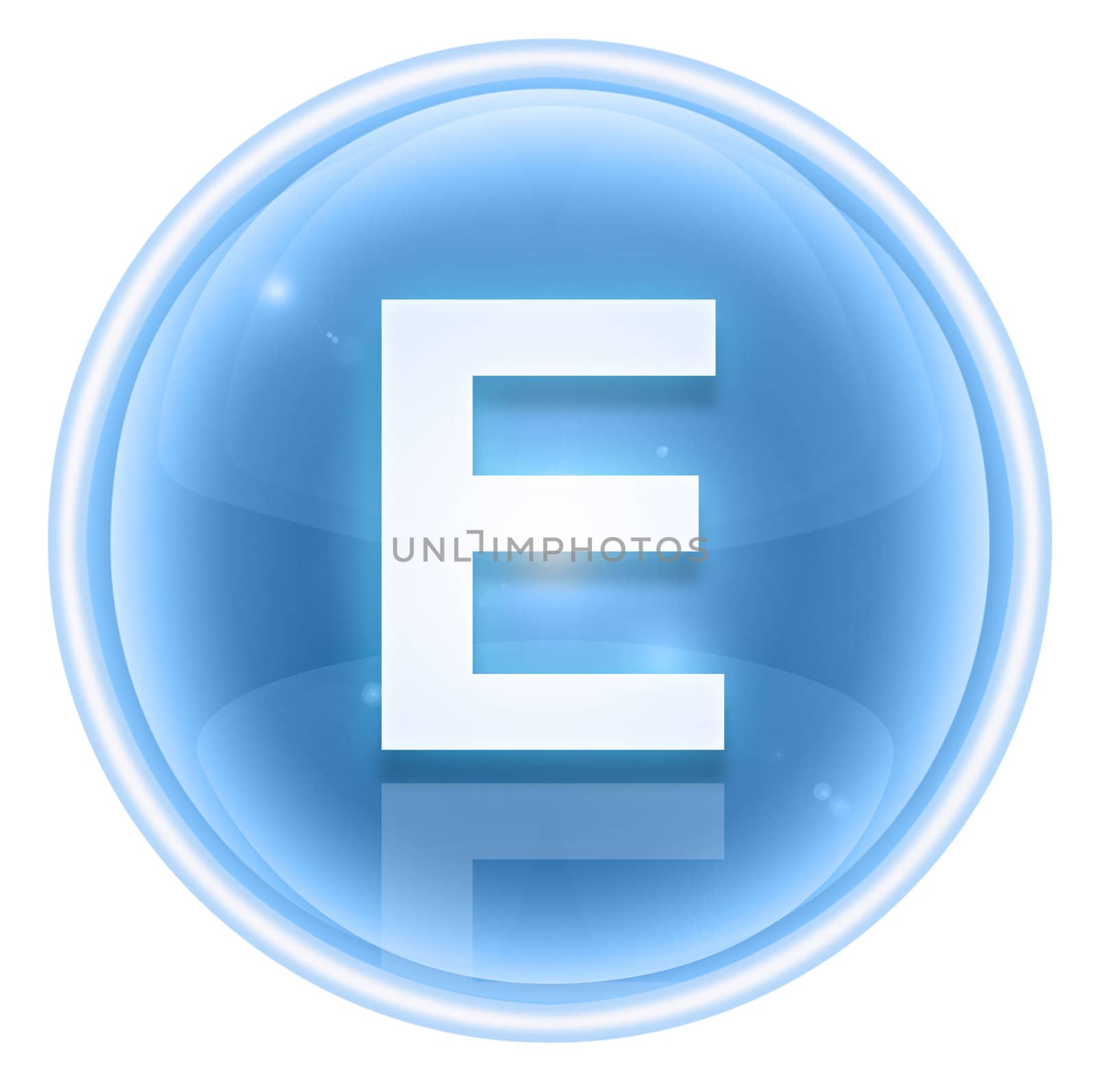 Ice font icon. Letter E, isolated on white background by zeffss