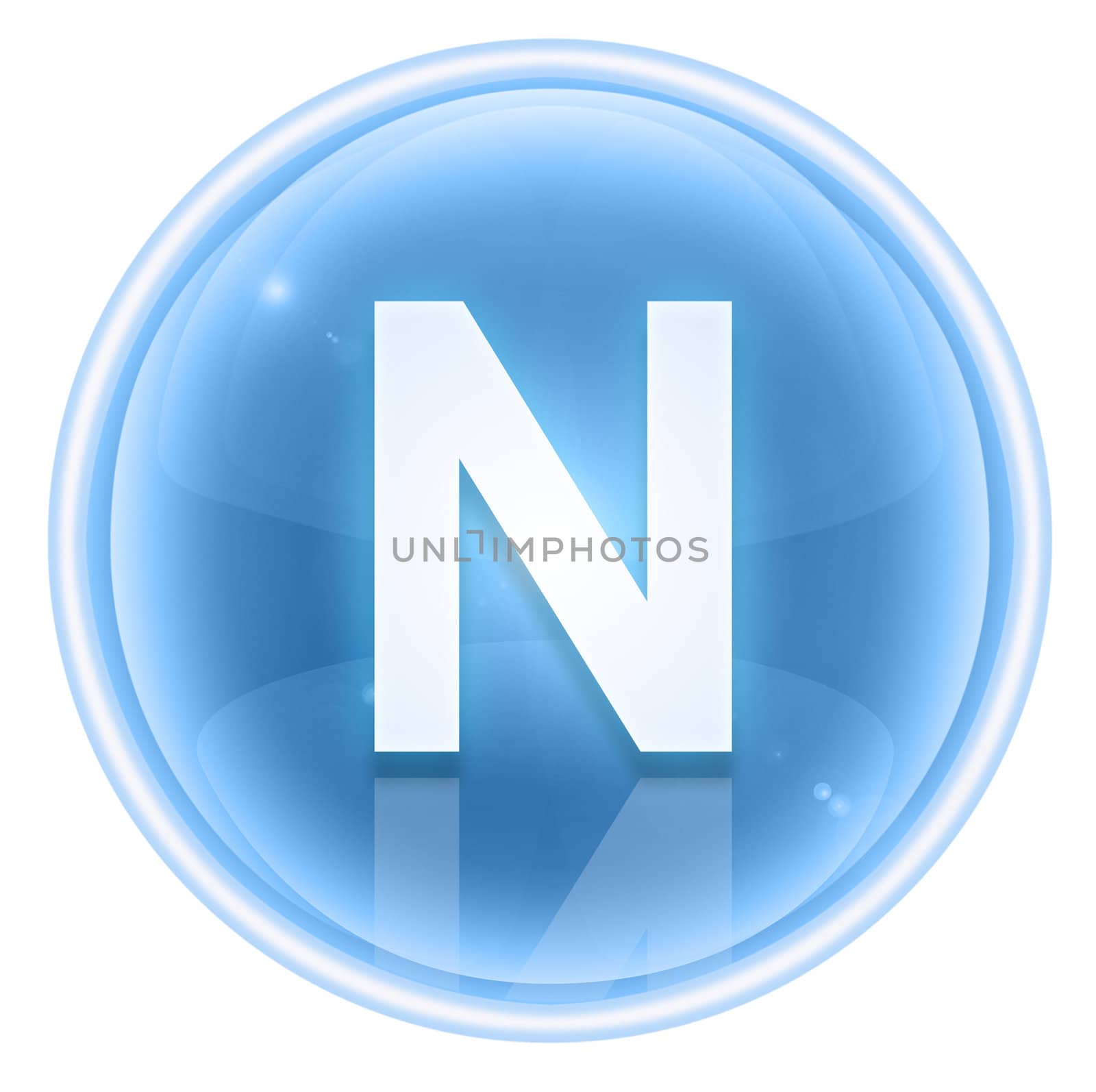 Ice font icon. Letter N, isolated on white background by zeffss