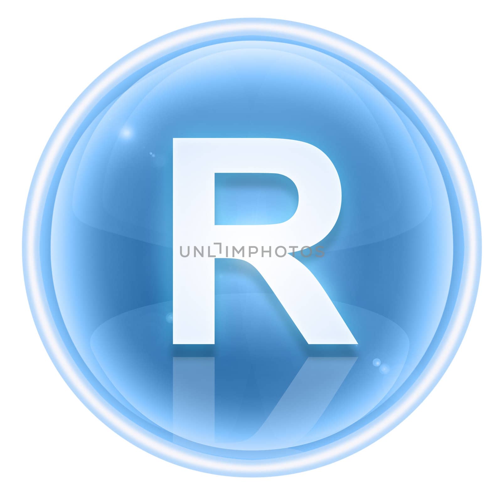 Ice font icon. Letter R, isolated on white background by zeffss