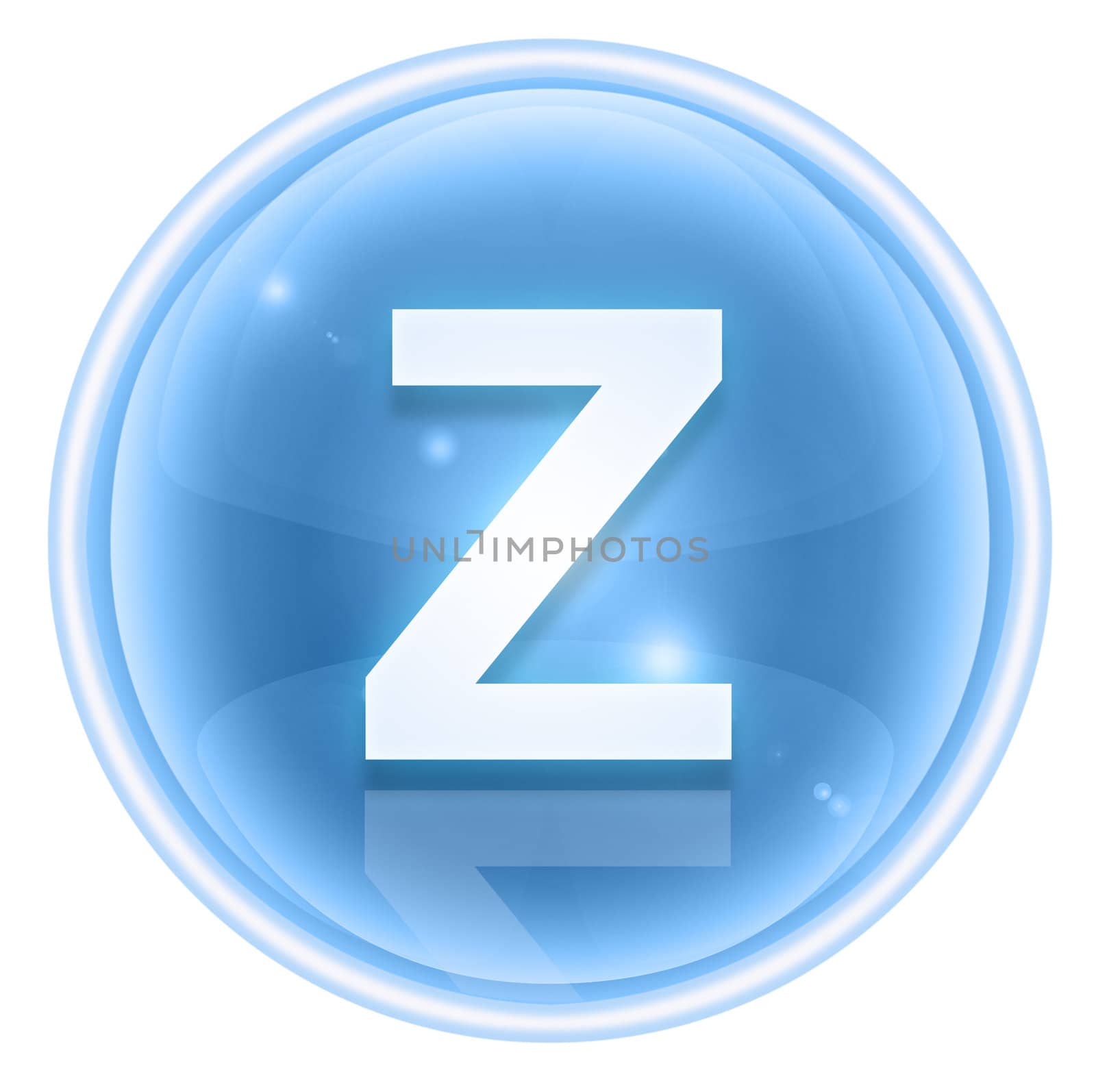 Ice font icon. Letter Z, isolated on white background by zeffss