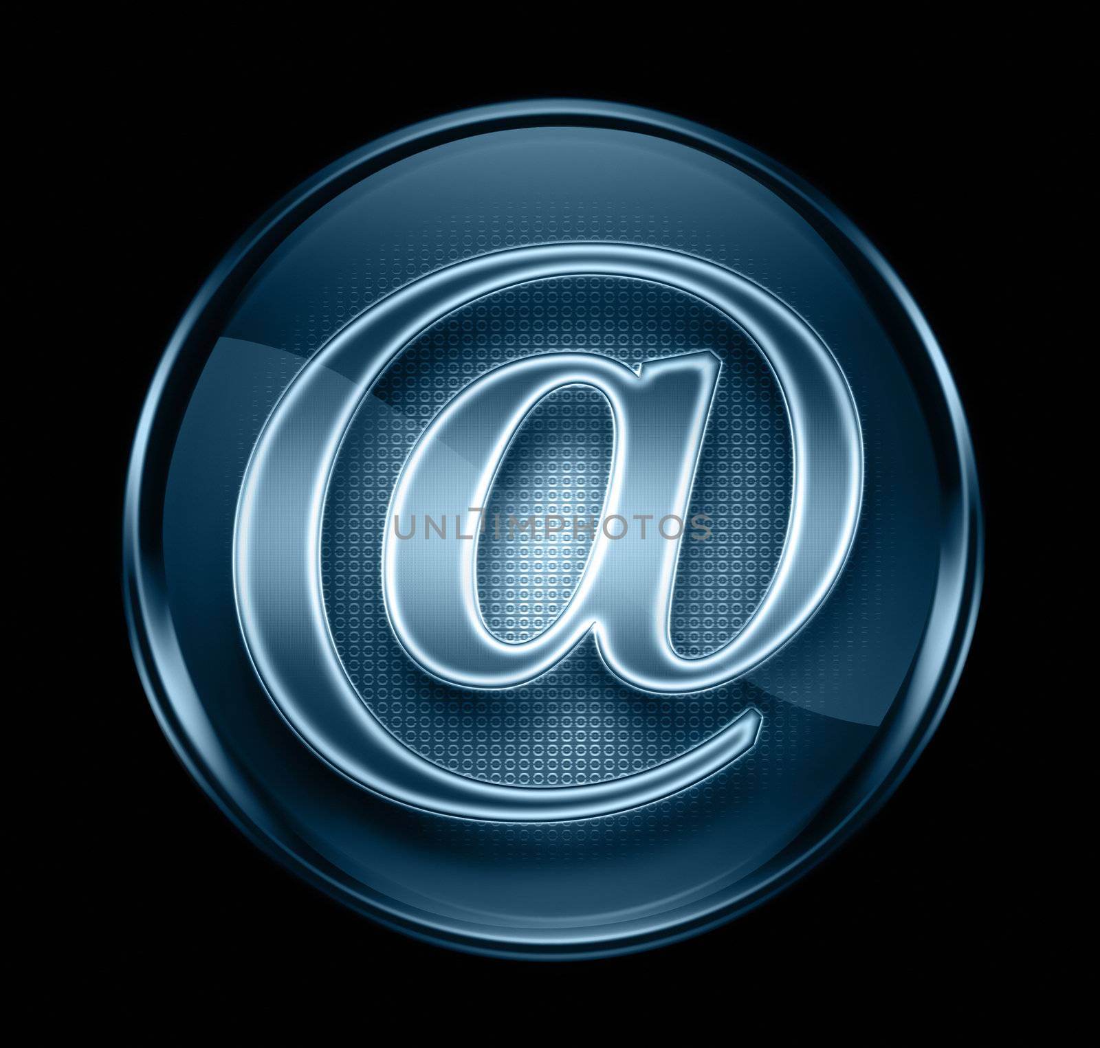 email icon dark blue, isolated on black background. by zeffss