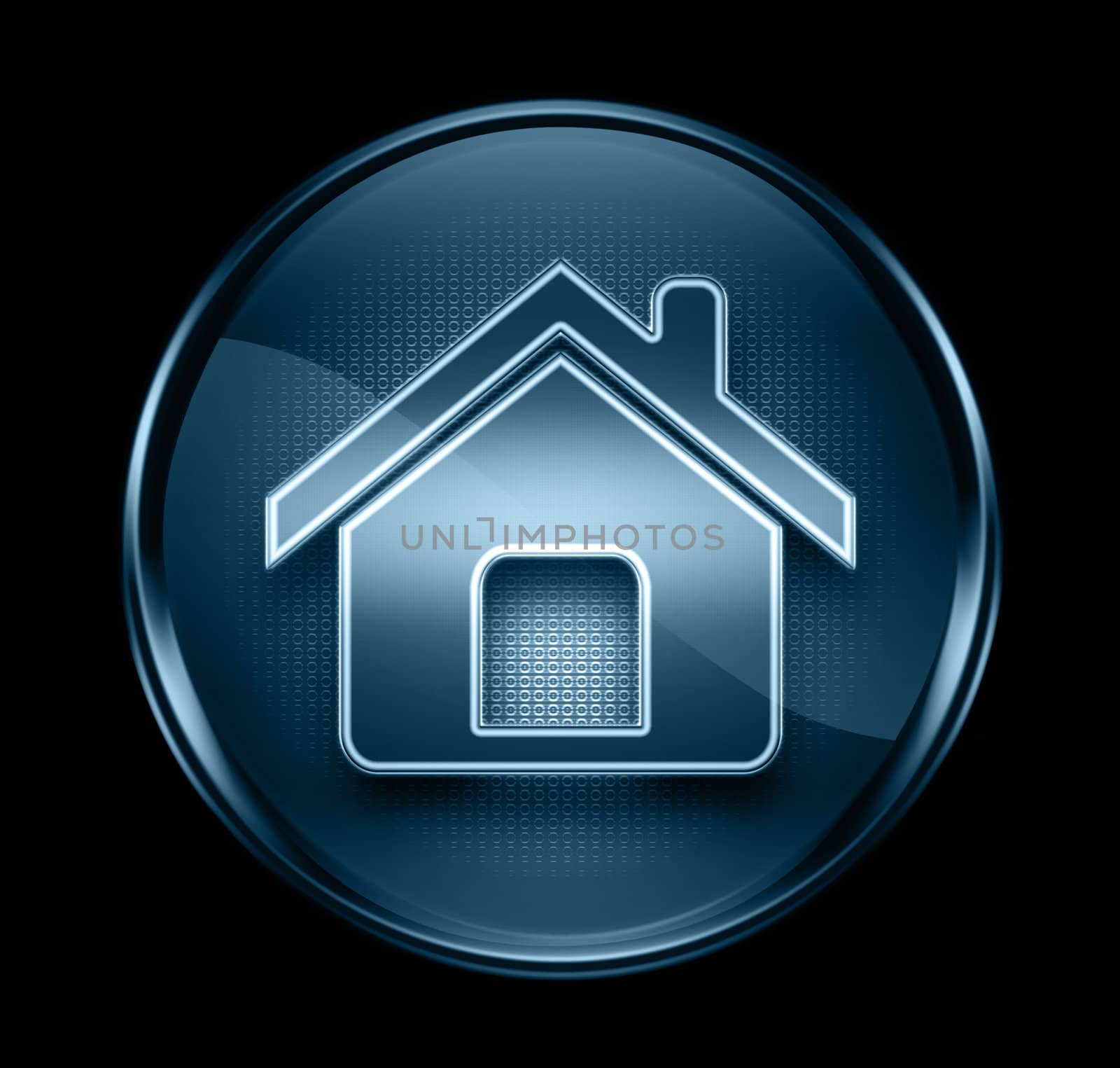 home icon dark blue, isolated on black background by zeffss