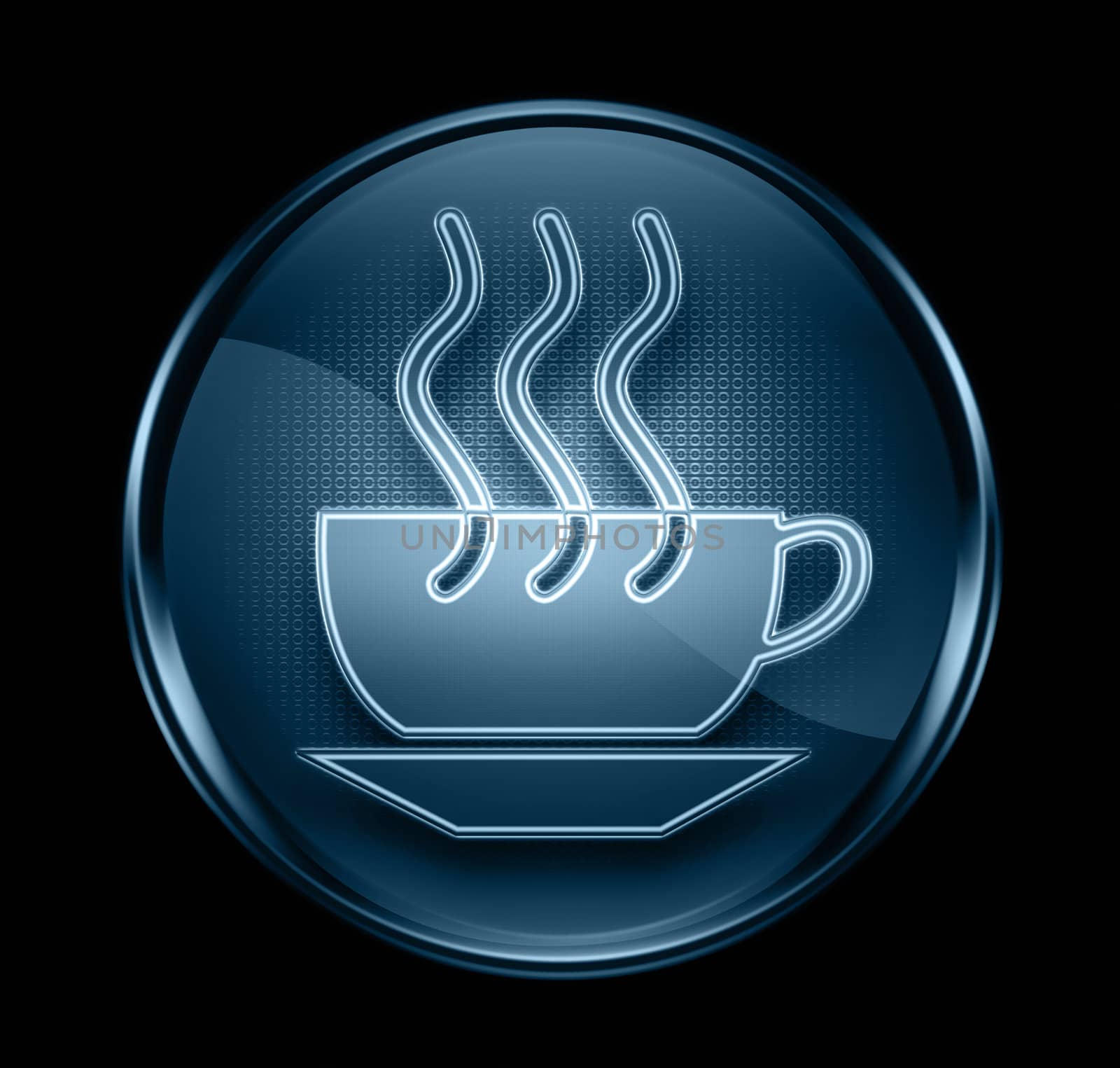 coffee cup icon dark blue, isolated on black background. by zeffss