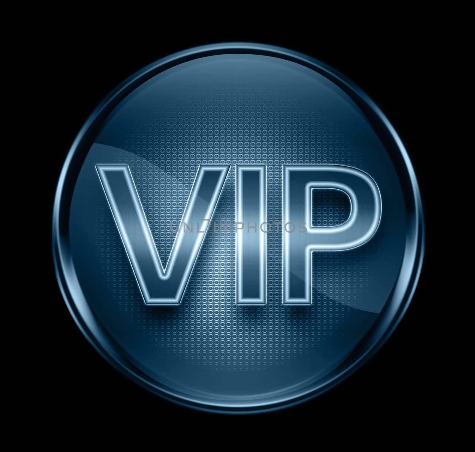 VIP icon dark blue, isolated on black background. by zeffss