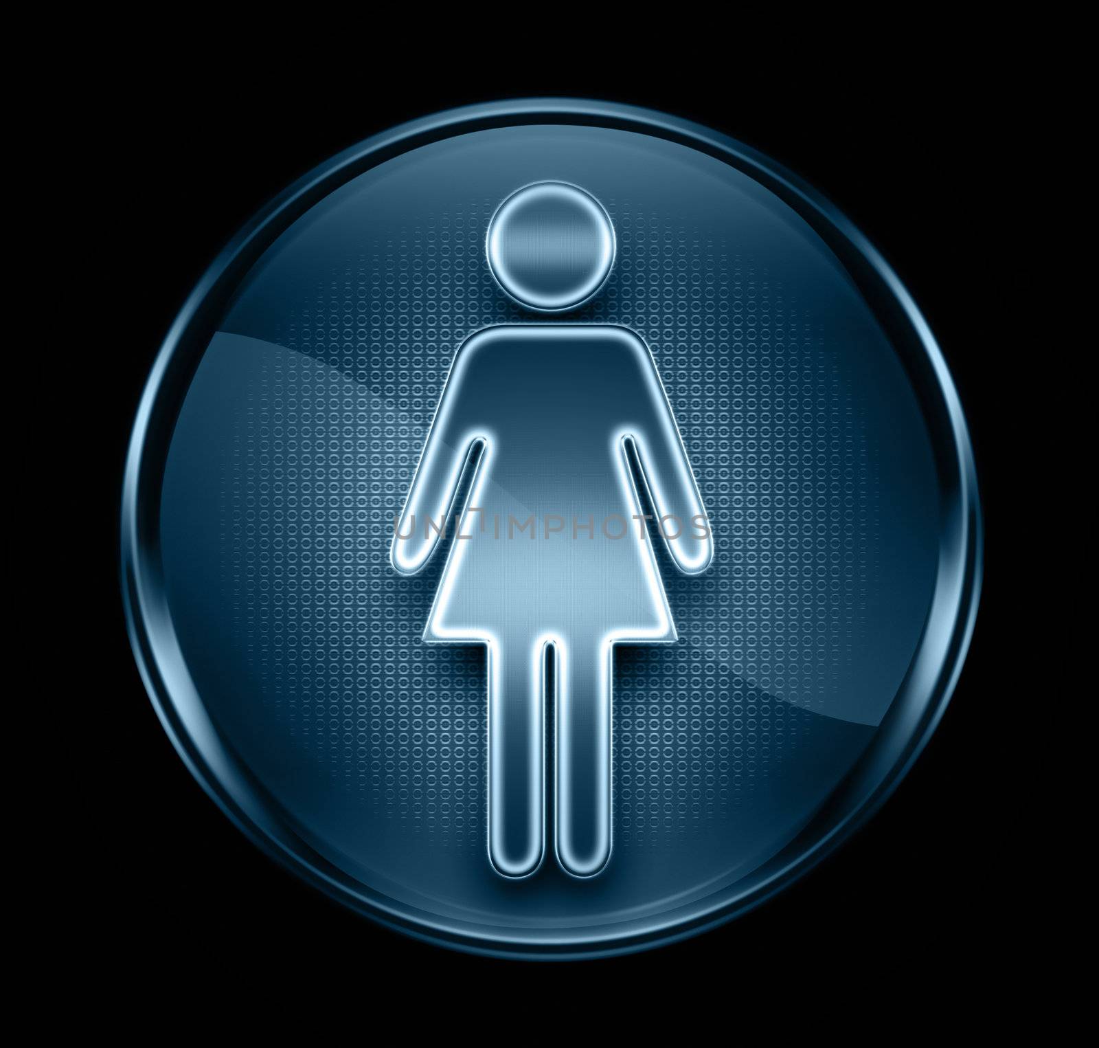 woman icon dark blue, isolated on black background. by zeffss