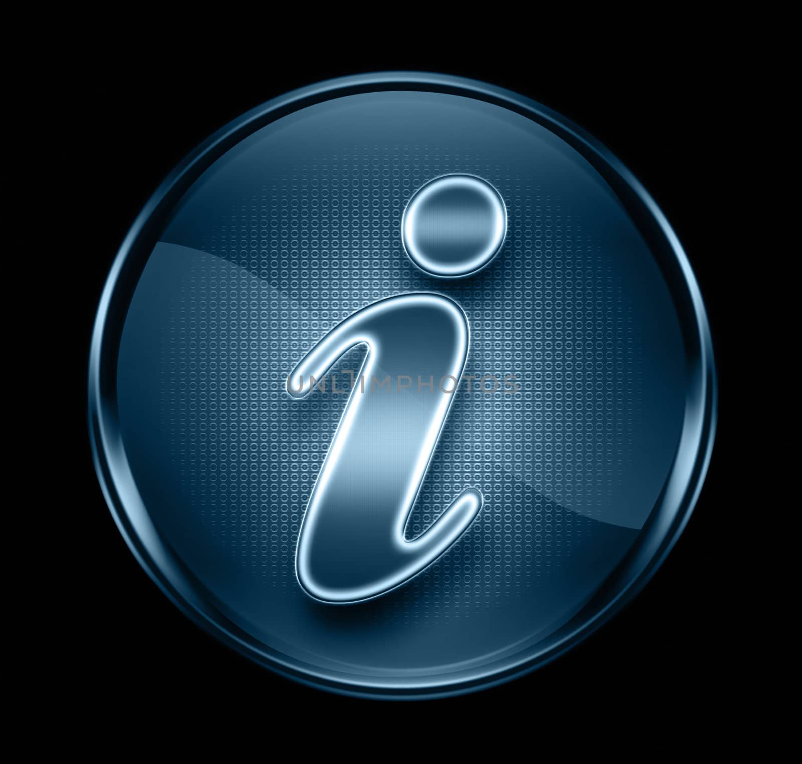 information icon dark blue, isolated on black background by zeffss
