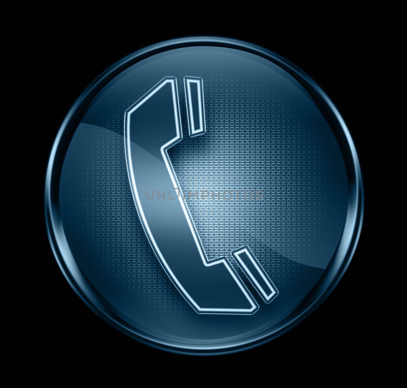 Phone icon dark blue, isolated on black background by zeffss