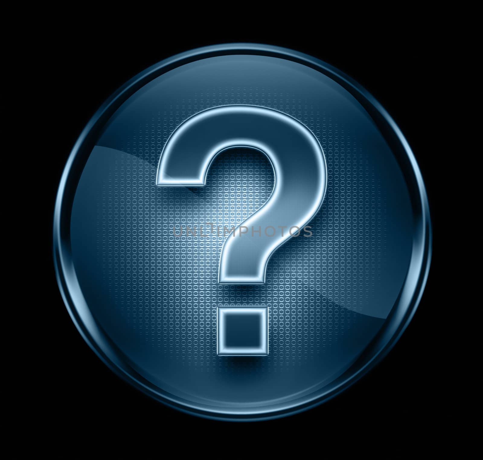 question symbol icon dark blue, isolated on black background by zeffss