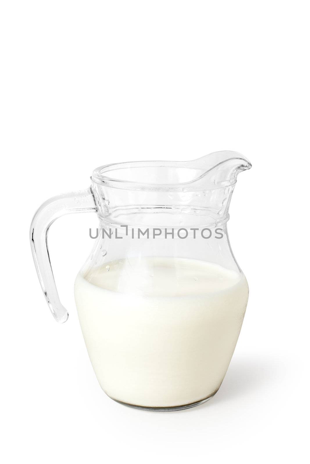 close up of  milk on white background  with clipping path