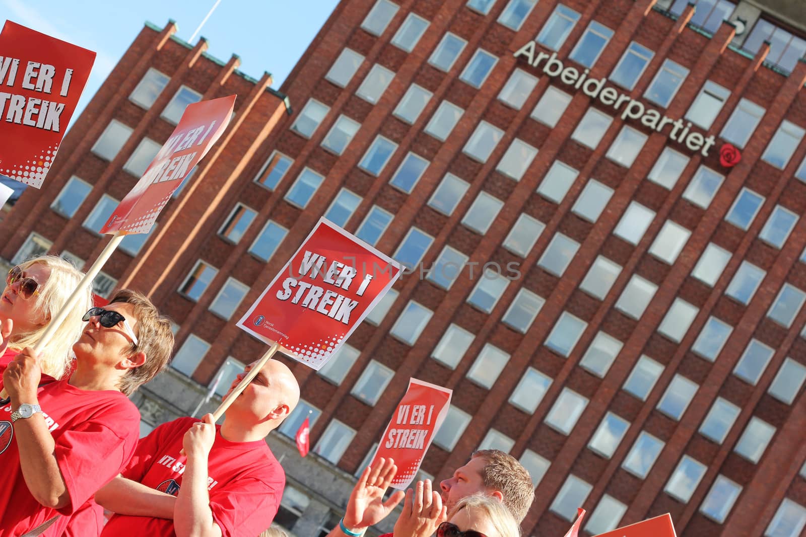 Public sector workers are on strike and protest in Oslo 30.05.2012.