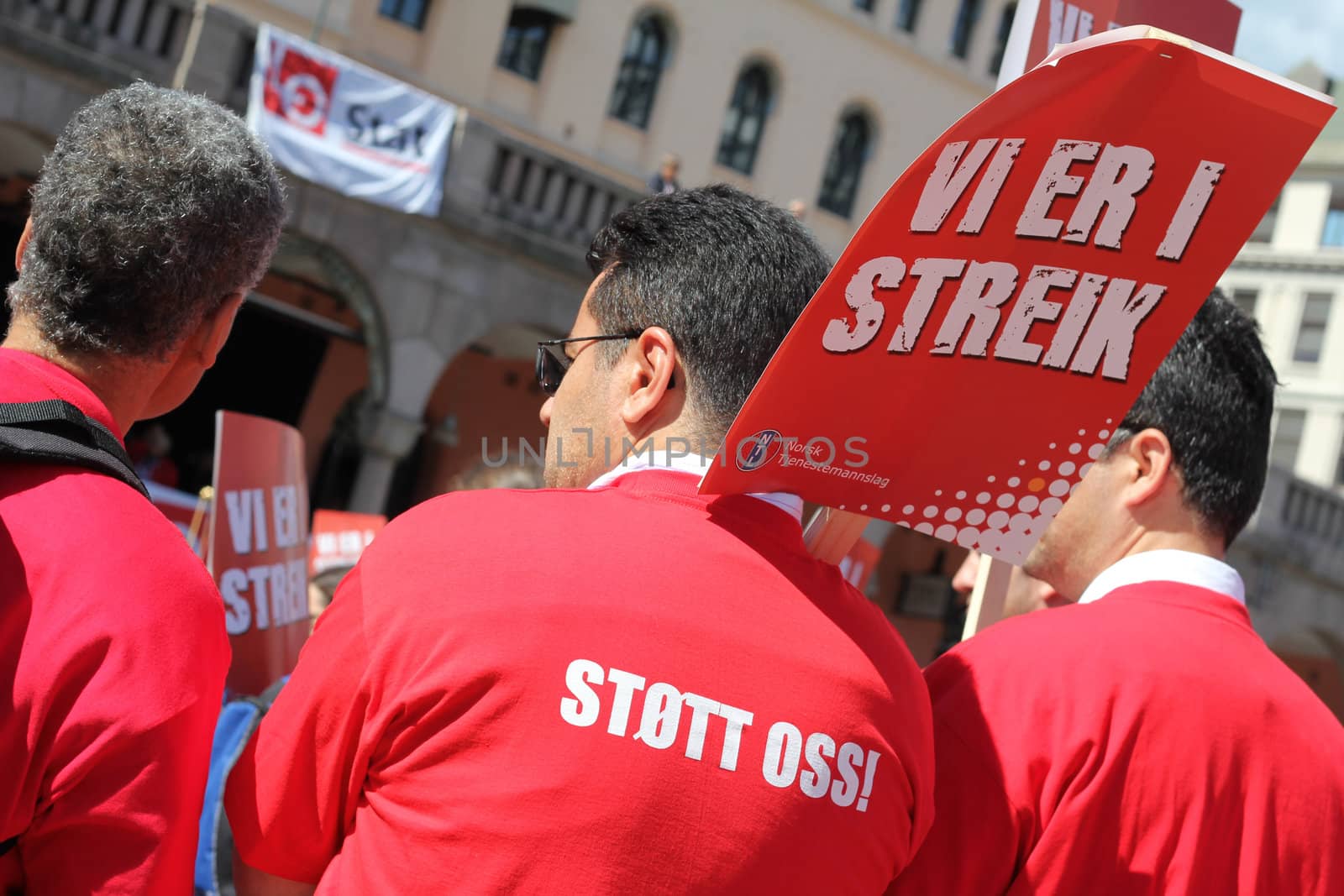 Public sector workers are on strike and protest in Oslo 30.05.2012.