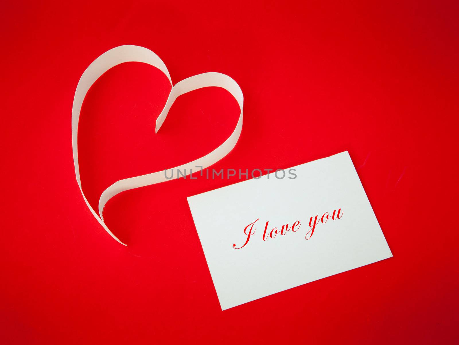 Paper heart valentine by witthaya
