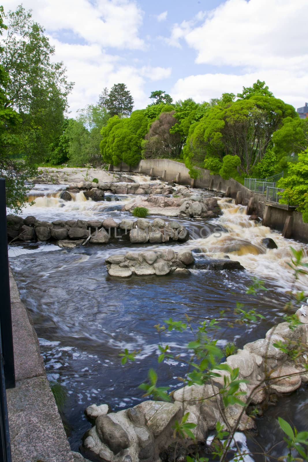 Blue water rapid on summer time in Finland